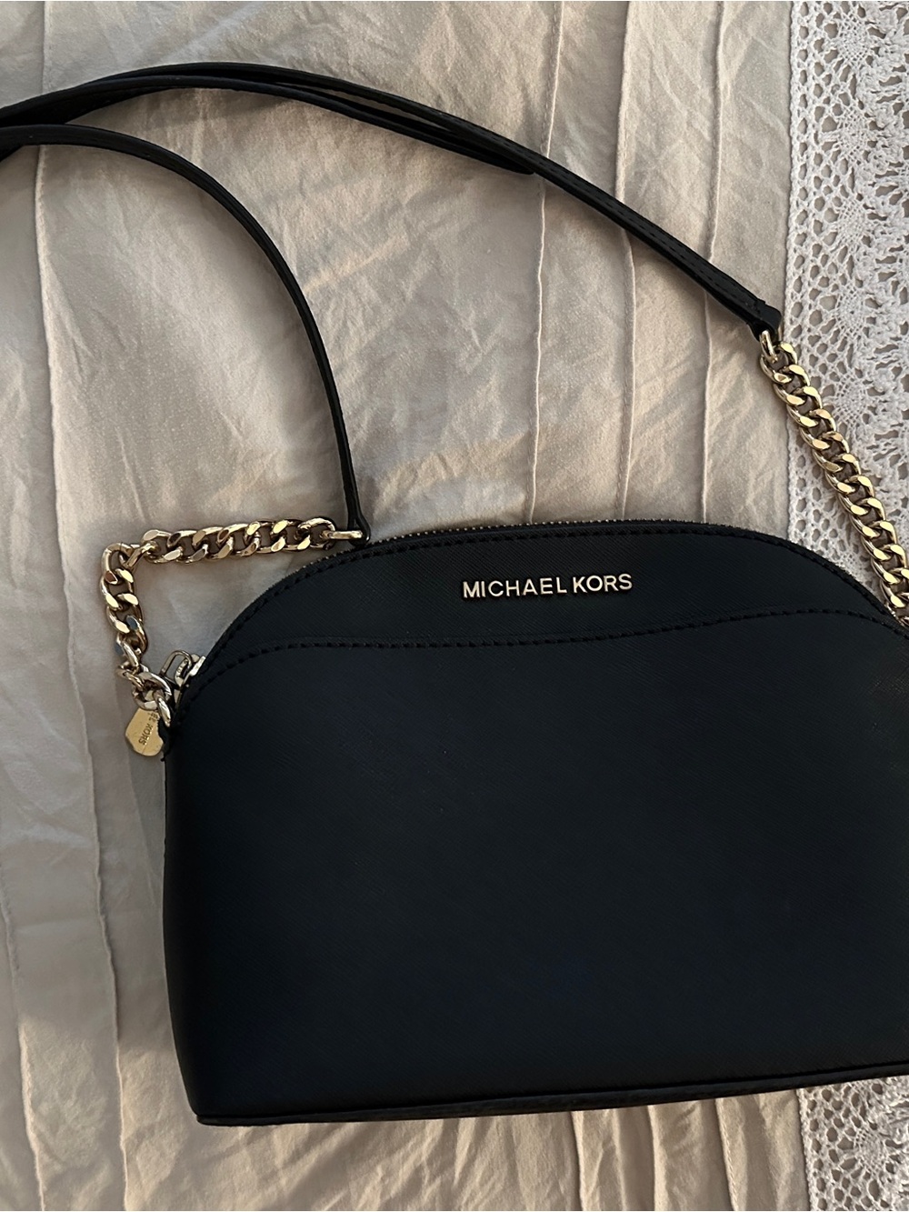 Michael Kors Black Leather Crossbody with Gold Hardware - Picture 2 of 4